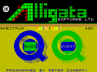 Quiz Quest title screen for ZX Spectrum